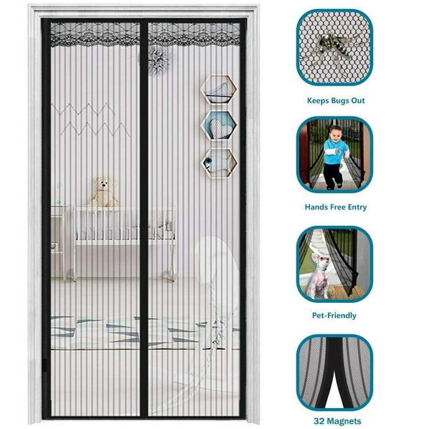 Magnetic Mesh Screen Door Hands-free Anti mosquito Bug Pest Self Sealing`Curtain 